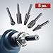 Katzco Rotary Burr Set - 5 Piece Set of Heavy Duty and Durable 1/4 Inch Shank Rotary Rasp File Set