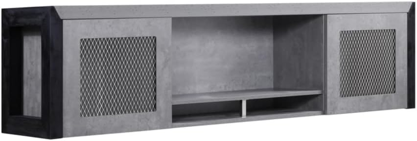 NBF Wall-Mounted Hutch - 72" W Southern Walnut Laminate Top/Black Base - Industrial Storage Hutch with Two Doors and Durable Construction