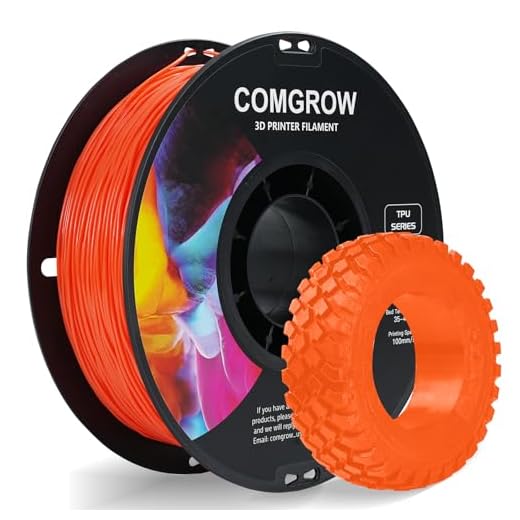 Comgrow TPU Filament 1.75mm, 3D Printing Filament, Flexible 3D Printer Filament, 95A Soft fit Most 3D Printers Dimensional Accuracy +/- 0.02mm TPU Orange1kg (2.2lbs)