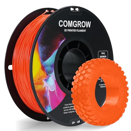 Image of Comgrow TPU Filament 1.75mm, 3D Printing Filament, Flexible 3D Printer Filament, 95A Soft fit Most 3D Printers Dimensional Accuracy + /- 0.02mm TPU Orange1kg (2.2lbs)