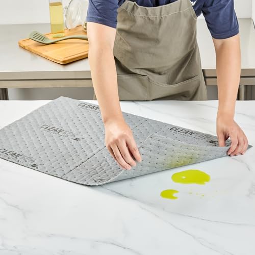 Image of Restaurantware Absorbent Pad 1 Pack of 150' x 29.9 inch Perforated Oil Absorbent Mat Roll Medium Weight Non-Flammable Gray Spill Mat for Water, Chemical Spills, Garages, Marine, Automotive, Basements