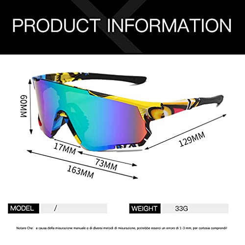 Long Keeper Polarized Sport Cycling Sunglasses With 3 Interchangeable Lens Men Women Baseball Fishing Glasses (Colorful/Green-3Lens) #TOP2