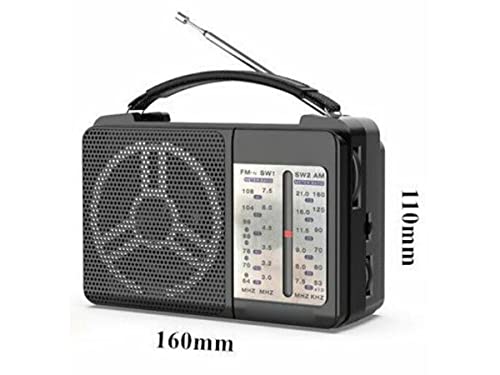 Tragbares Radio, Vintage-Radio, mittlere Größe 160 x 107 x 58 mm, hohe Lautstärke, traditionelles Radio mit 4 Bandern AM… - Image 6