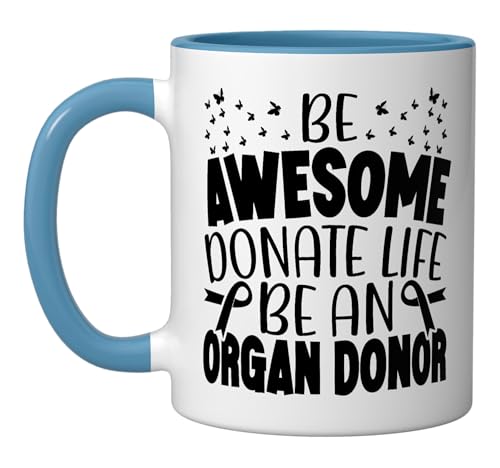 Taza de cerámica para donación de órganos 11 oz azul/blanco miniatura 1