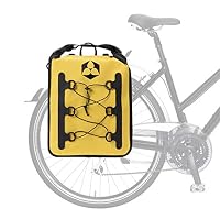 #DoYourOutdoor 3in1 Hinterradtasche mit praktischem Schnellverbindungssystem für Gepäckträger - Wasserdicht & Reflektierend - 23 Liter Fahrradtasche mit Schultergurt, Tragegriff - gelb – Ansicht 2