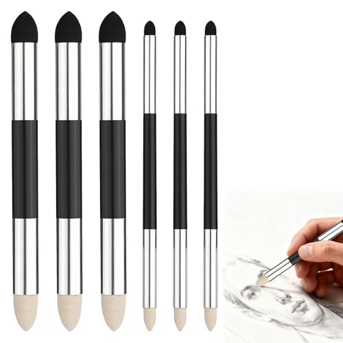 Estompeur Dessin, 6 Pièces Estompe Dessin, Estompe pour croquis, estompe, dessin, dessin artistique, crayon pour l'école, les étudiants, les ombres, les détails des...