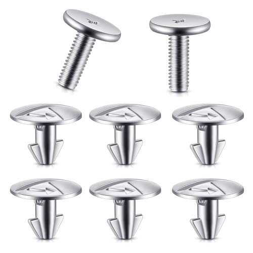 Image of 8 PCS Automotive Engine Cover Pin Screws Set, Lower Engine Radiator Splash Guard Hardware Screw Bolts, 90674-TY2-A01 Fastening Accessories, Compatible with Honda Civic, Accord, CRV (Silver)
