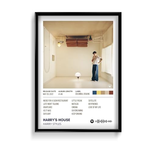 Image of Harry Styles Harrys House Album Poster 13x19 Inch Unframed | 300 GSM Matte Board Paper with Peel & Stick Tape Included | Pop Music Wall Art | Posters for Wall | Home Decor | Wall Decor Items | Room Decoration Items