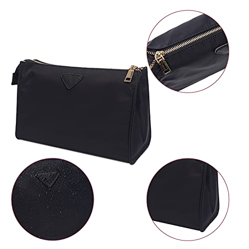 Vercord Nylon Purse Organizer Insert For Hangbags Comestic Storage Toiletry Kit Bag In Bag With Zipper Pocket Black L #TOP3