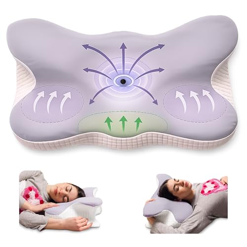 Comfortpad 2026 Butterfly Cervical Memory Foam Pillow | Pillows for Neck and Shoulder Pain | Oeko-Tex Certified | Ergonomic Side/Back/Stomach Sleeper | Neck Support Pillow with Removable Cover