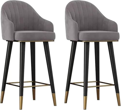 Taburetes Altos de Cocina Gris con Respaldo Marca ZCEDZYSW