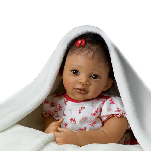 Sweet Butterfly Kisses Coos At Your Touch With Hand-Rooted Hair - So Truly Real® African-American Lifelike, Interactive & Realistic Newborn Baby Doll 19-Inches By The Ashton-Drake Galleries #TOP3