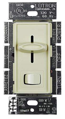 Lutron SF-12P-277-3-IV Skylark Fluorescent Preset Dimmer 277V 3 Way Designer Style Rocker Switch Slide, Ivory