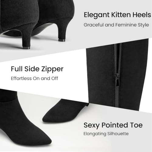 Knee High Boots Women Kitten Heel Tall Fall Boots with Side Zipper Ty Yunho - image 6
