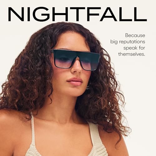 Image of QUAY Oversized Nightfall Medium Non-Polarized Shield Sunglasses for Men & Women, Unisex Shades with UV-Protected Lenses