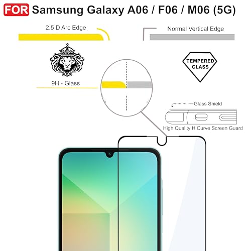 Image of CEDO Tempered Glass for Samsung Galaxy A06 (4G) / F06 (5G) / M06 (5G) | Screen Protector Full HD Quality Tempered Glass Anti-Scratch Edge to Edge Coverage with Easy Installation Kit (Black)