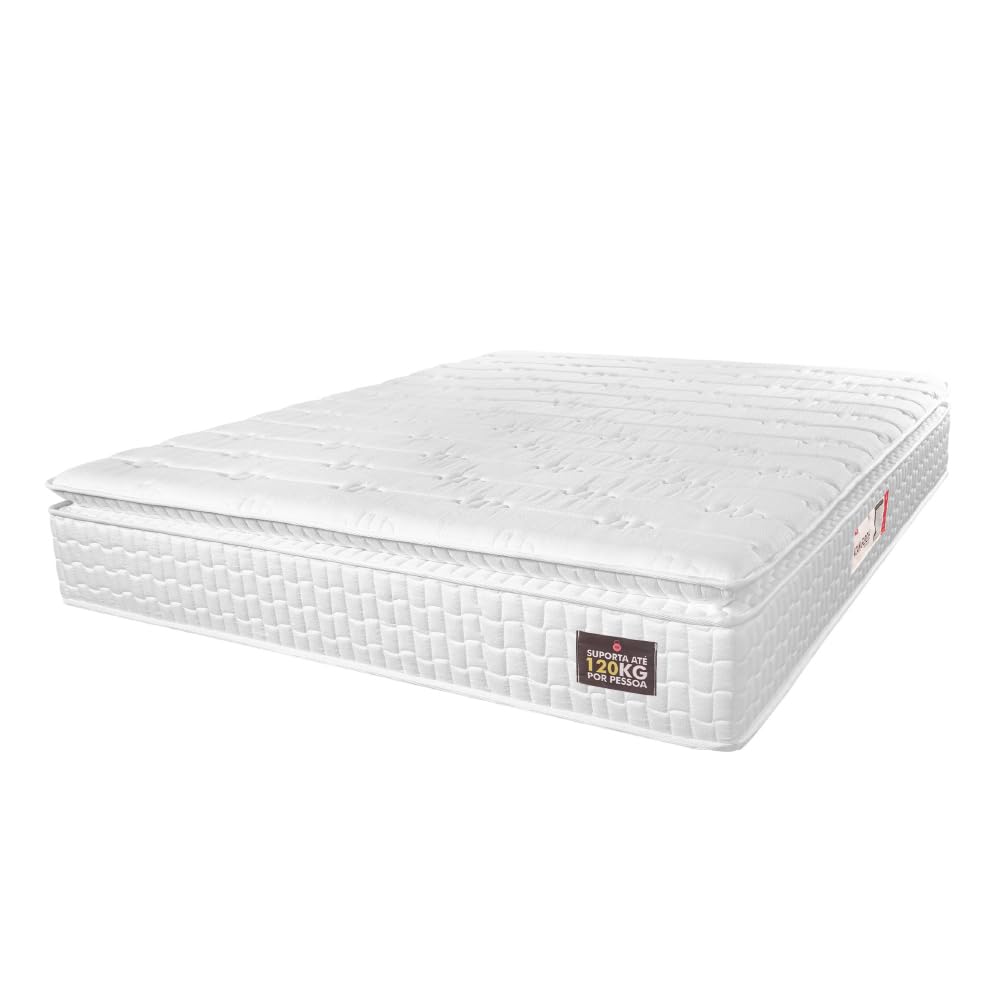 Colchão Casal Espuma D33 Vangogh Pillow Top 138x188x29cm Branco Hellen - Suporta até