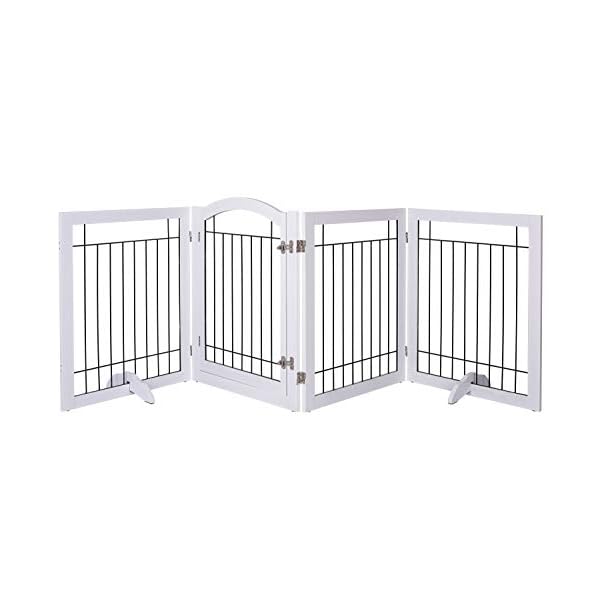 SPIRICH 96inch Extra Wide 30inches Tall Dog Gate with Door Walk