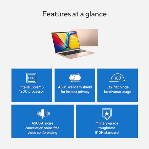 Image of ASUS Vivobook 15 Laptop - 15.6 inch FHD Touchscreen - Intel Core 5 120U - 16GB RAM - 512GB SSD - Windows 11 Home - Terra Cotta - F1504VAP-AB56-PK