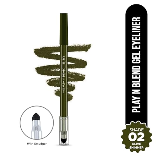 Image of Hilary Rhoda Play n Blend Gel Eyeliner | One Stroke Application | Highly Pigmented | Matte & Shimmer Finish | 2 in 1 Smudger + Eyeliner | Butter Smooth Texture | 1.5g - (Olive Shimmer | Shade 02)