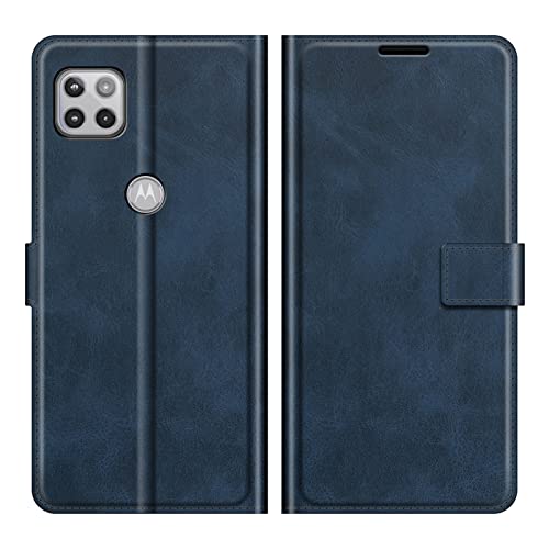 Flip Case for Motorola One 5G UW Ace Wallet PU Leather Magnetic Protective Cellphone Case for Moto One 5G Ace 2021 Folio Book Cover with Stand (Blue)