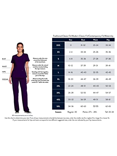 Iflex Scrubs For Women, Yoga-Inspired Knit Waistband Scrub Pants Ck002T, S Tall, Royal #TOP4
