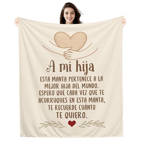 Imagen de Amorea A mi Hija Espero Que Cada Vez Que te Acurruques en Esta Manta te Recuerde cuánto te Quiero Manta para la Mejor Hija de mamá y Papá Regalo de Cumpleaños Graduación y Navidad