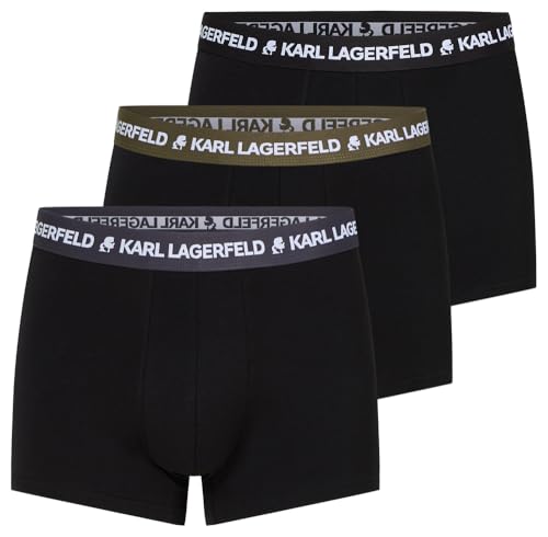 Karl Lagerfeld Herren Logo Trunk Colorband (3 Pack) Asphalt/Neun Eisen/Schwarz XL