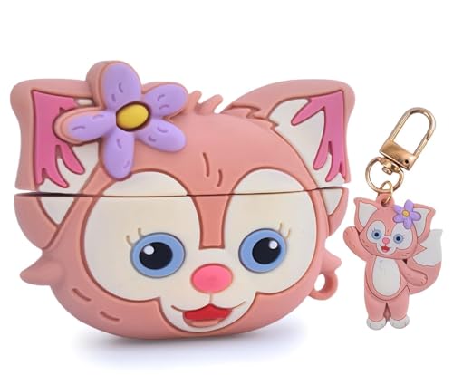Image of Dezet Cute Soft Silicone Pouh Case for Airpods Pro GEN-2 (2022) � 3D Cartoon Animal Character Cover with Keychain Ring, Shockproof & Dustproof Protective Case for Kids & Girls (CAT CASE)