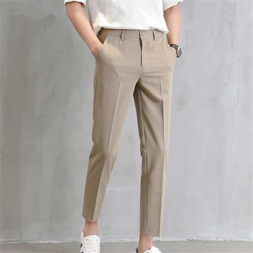 Summer Slim Fit Small Foot Casual Business Cropped Suit Pants Foam3