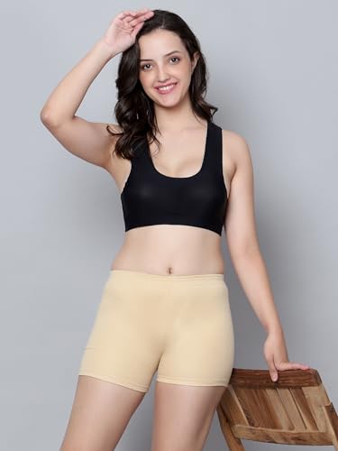 Image of Aimly Cotton Stretchable Cycling Gym Yoga Above Knee Slip Shorts for Women Combo Pack of 3