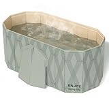 Opetdo Faltbare Badewanne für Erwachsene – Tragbare Freistehende Badewanne, Ideal für Heim-SPA, Outdoor & Familien 120 x 52 x 45 cm (grün)