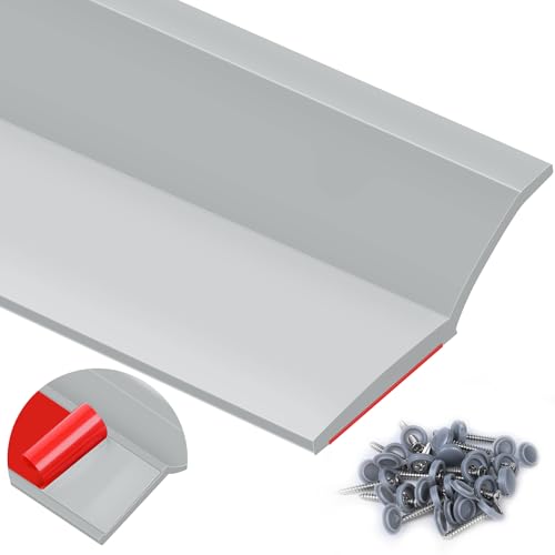 ToLanbbt Garage Door Seal Top and Sides - 40FT TPE Garage Door Weather Stripping Top and Side Trim Seal Replacement with Adhesive Backed, Nails and Lids, Gray