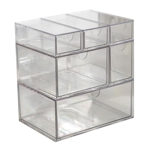 Caja organizadora transparente para ordenar el material escolar y de oficina en el hogar 5