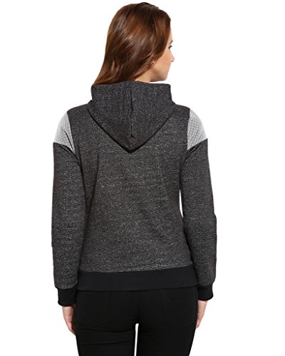 Image of Campus Sutra Women cotton Premium Zipper Hoodie-Grey