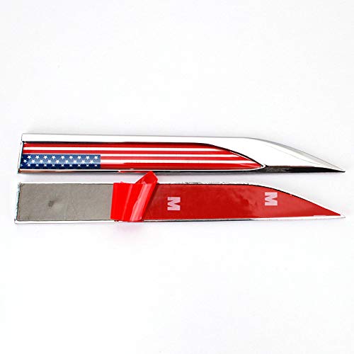Topond 2Pcs Universal Metal Knife Dagger-Shaped American United States Usa Flag Car Stickers Decal For Car Front Fender Badge Emblem Door Window Side Skirts Trunk Tailgate #TOP3