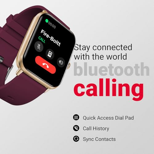 Image of Fire-Boltt Ninja Call Pro Plus Bluetooth Calling Smart Watch, 1.83″ HD Display, AI Voice Assistant, 120+ Sports Modes, IP67 Waterproof, SpO2 & Heart Rate Monitor Smartwatch for Men & Women - Wine