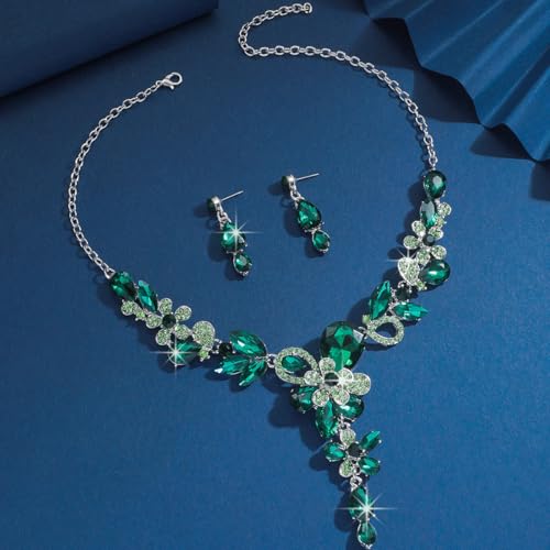 Image of Shining Diva Fashion Stylish Design Fancy Crystal Necklace Jewellery Set for Women | Trendy Celebrity Inspired Jewellery