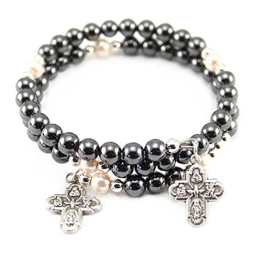 Wrap Around Rosary Bracelet Four Way Cross