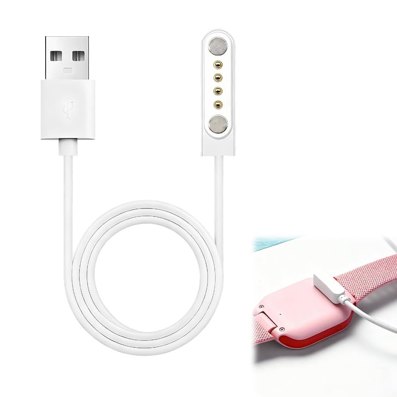 Cargador Universal para Reloj Inteligente – Cargador USB Magnético con Conector de 4 Clavijas, Distancia entre Clavijas de 2,54 mm, Seguro y Fiable, Compatible con Diversos Modelos de Smartwatch