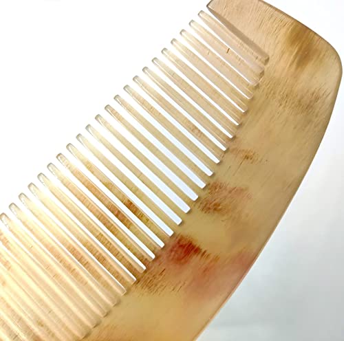 Yoeioclr Natural Horn Comb, 100% Handmade Horn Comb, Anti-Static Tangle-Free Buffalo Horn Comb, 4.33" Horn Comb For Men, Women, Kids, Hair Scalp Massage Combs, Men's Beard Combs (1 Pack) #TOP4