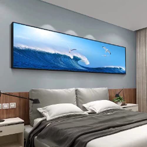 Affiches et impressions sur toile de lin paysage marin art moderne 70x210cm