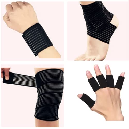 Baisunt 6 Pack 2 Inches Cohesive Bandage Self Adhesive Wrap Elastic Self Adherent Vet Wrap Breathable Self Stick Tape For Wrist, Ankle, Sports, Tatoo Wrap(5 Yards, White) #TOP6