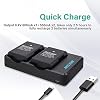 BESTON 2-Pack EN-EL14 / EN-EL14a Battery Packs and Rapid USB Charger Compatible with Nikon D3100 D3200 D3300 D3400 D3500 D5100 D5200 D5300 D5500 D5600 DF Coolpix P7000 P7100 P7700 P7800 Cameras