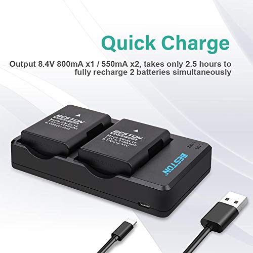 BESTON 2-Pack EN-EL14 / EN-EL14a Battery Packs and Rapid USB Charger for Nikon D3100 D3200 D3300 D3400 D3500 D5100 D5200 D5300 D5500 D5600 DF Coolpix P7000 P7100 P7700 P7800... 5 41brAEbCZ1L