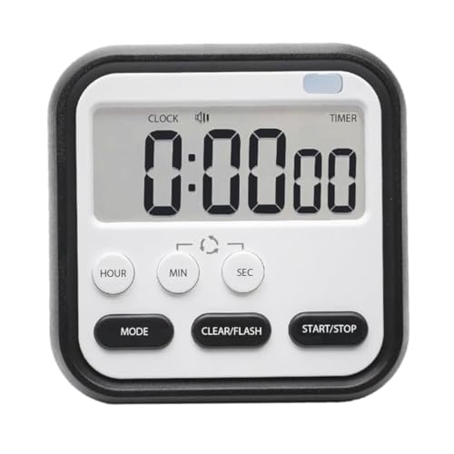 Image of Digital Kitchen Timer & Stopwatch with Large Digits, Loud Alarm, Magnetic Back, Countdown Clock, Retractable Stand & Hanging Hole for Cooking, Baking, Kids Study & Classroom Use (Black)