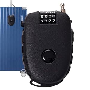 Gepäckkabelschloss – einziehbares 4-stelliges Zahlen-Drahtschloss für Schule, Fitnessstudio und Schließfach, tragbare Sicherheitsschlösser für Gepäck, Koffer, Rucksack, Helm, Kamera, Kajak, Reisen