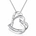 Angemiel 925 Sterling Silver I love you for always and forever Heart Vintage Pendant Necklace, Box Chain 18"