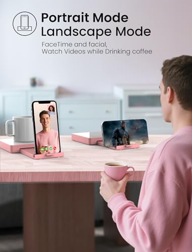 Besbule Coffee Mug Warmer with 15W Wireless Charger & 3A USB Charging Port, 3 Temperature Settings & 8-Hour Auto Shut Off, Candle Warmer Plate for Heating Coffee, Milk, Tea & Candles (Pink) - Image 7