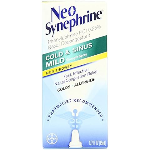 Neo-Synephrine Nasal Spray, Mild Formula, .5-Ounce Bottles (Pack of 4) Cover